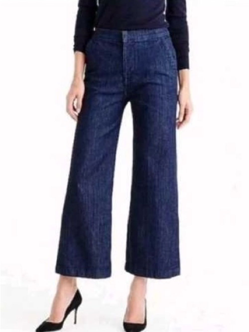 J. Crew Jeans, Rayner Wide-Leg Denim, Crop, W30, 30x24, Trouser Jeans